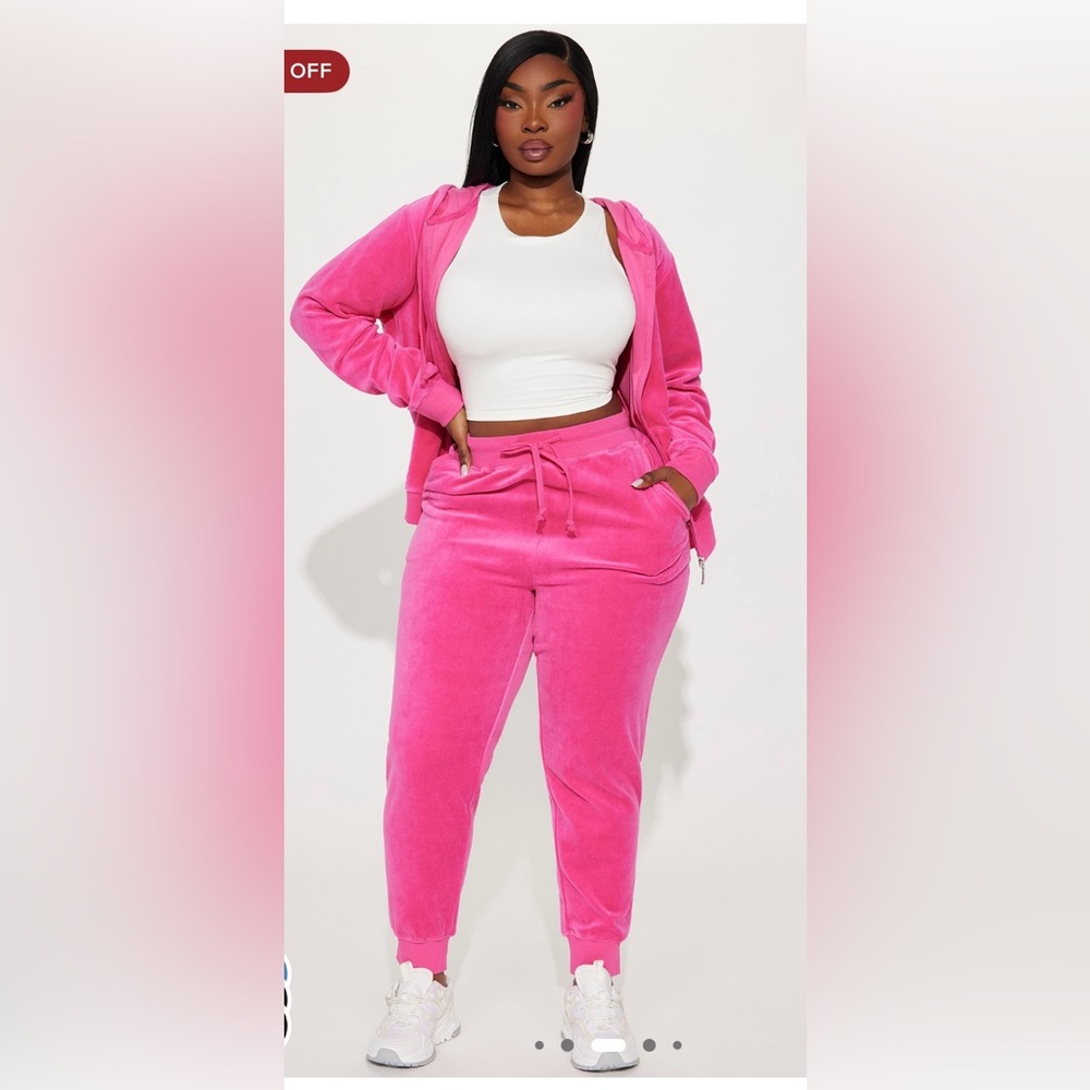 Fashion Nova Hot Pink Velour Joggers